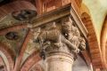detail of a capital located in the crypt of the duomo di fidenza