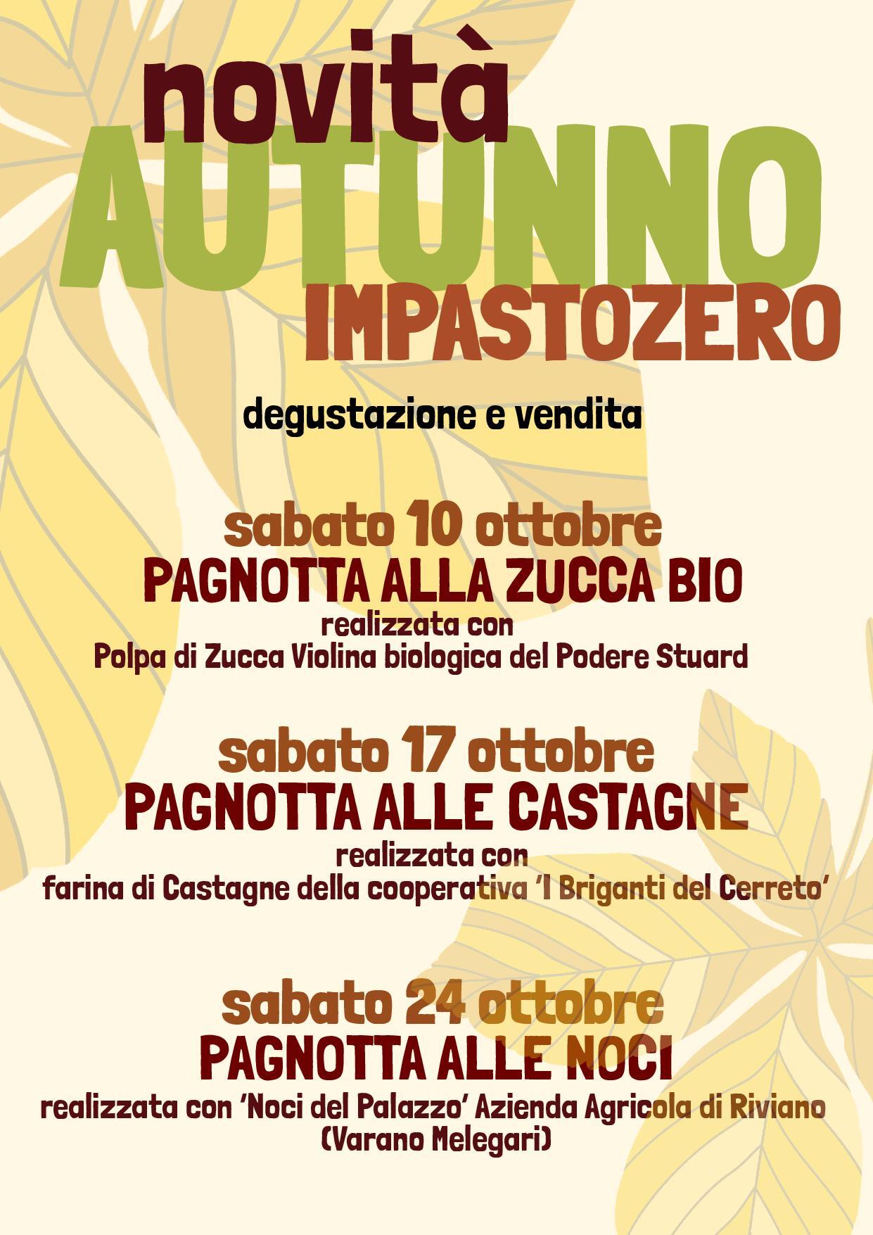 Novità d'Autunno 2026 da Impasto Zero